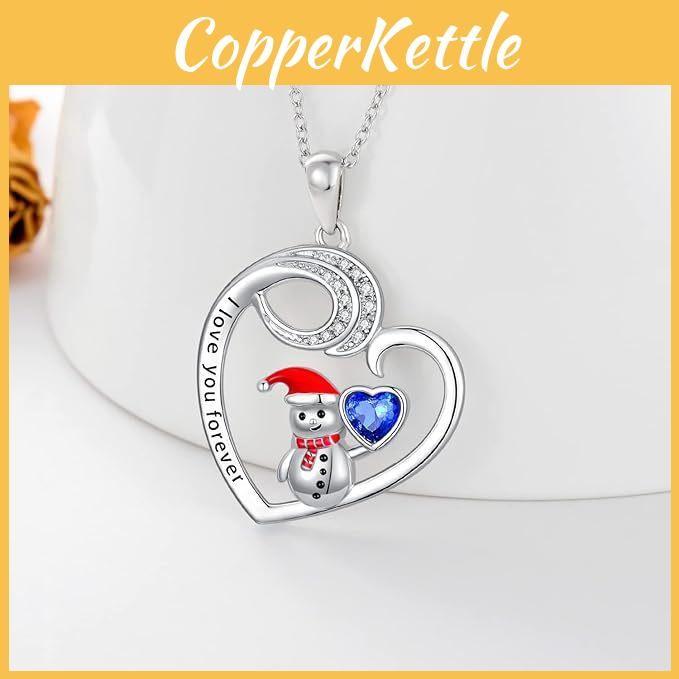 Bell Geometric Snowman Heart Snowflake Necklace Zinc Alloy Chain Jewelry Women