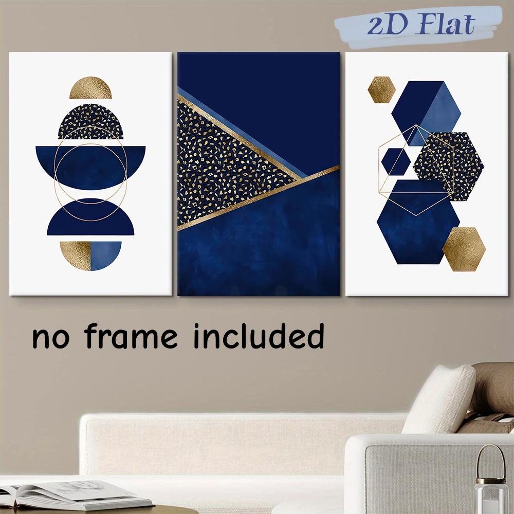 

3-piece modern minimalist abstract geometric canvas hanging painting Nordic style living room bedroom foyer frameless decoration (as the picture,20x30cm-3pcs)