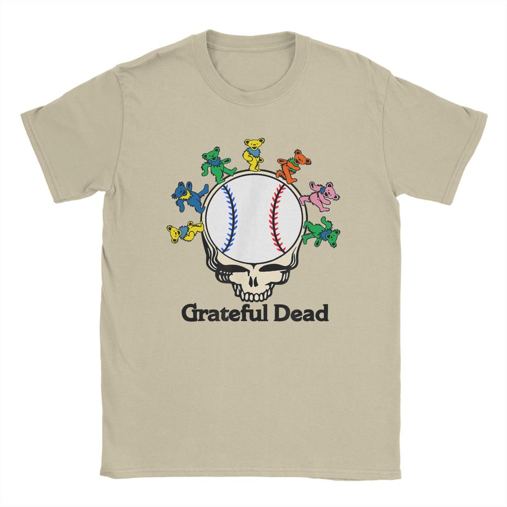 Oversized T-Shirt Grateful Dead Baseball Bears 100 Cotton T-Shirts Tee Shirt for Man Summer Awesome Design Short Sleeve Top Tees
