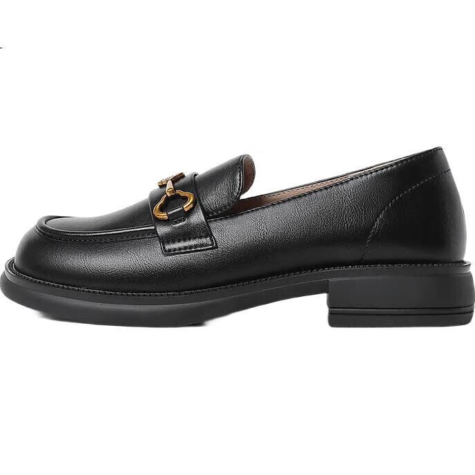 SENDA Women's Loafers, Flat British Style Slip-On Shoes for Commuting, Ladies Leather Shoes