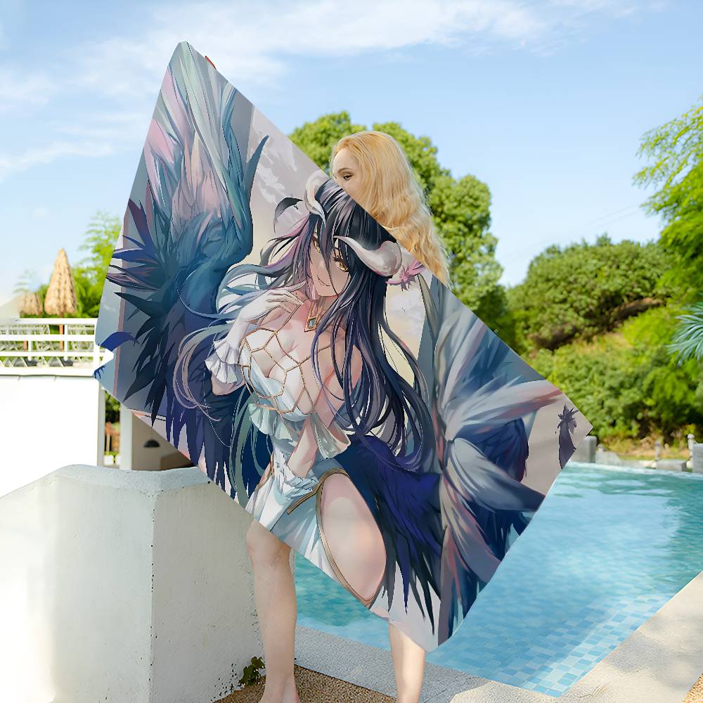 Anime Character Overlord Microfiber Beach Towel Absorbent Quick Dry Soft Yoga Swimming Resort Mountain Climbing Towel