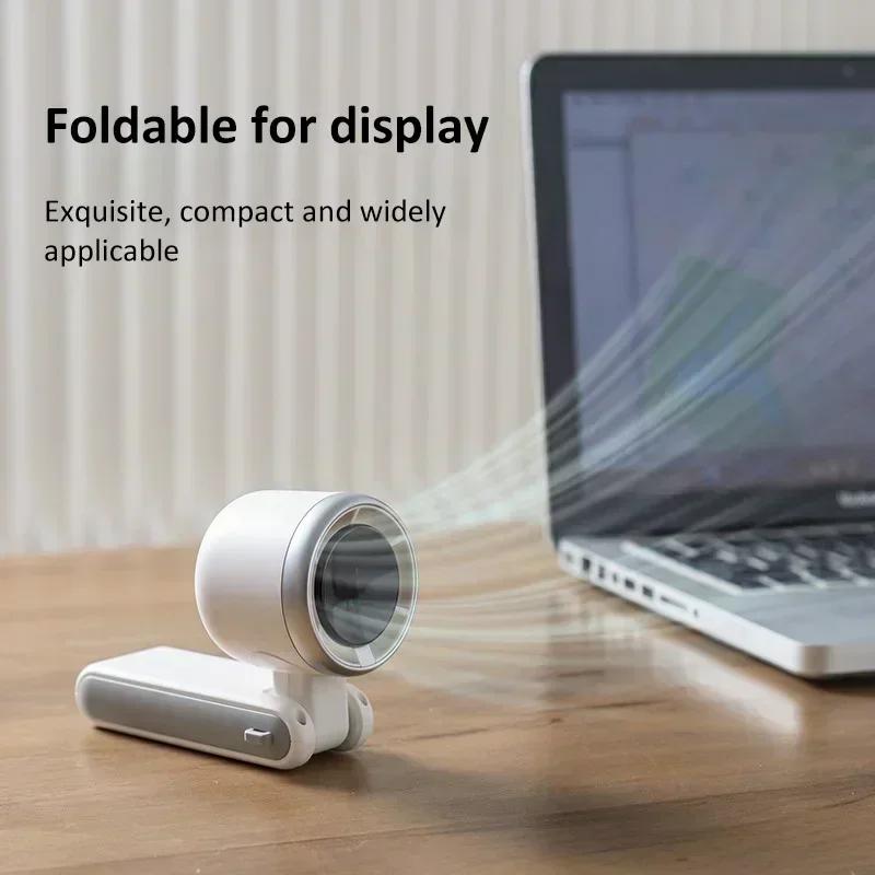 Portable Mini Fan 3600mAh Rechargeable Battery USB Fan Foldable Handheld Fan Turbo BladelessFan 5 Gear for Outdoor