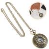 Vintage Charm Black Unisex Fashion Roman Number Quartz Steampunk Pocket Watch Women Man Necklace Pendant with Chain Gift