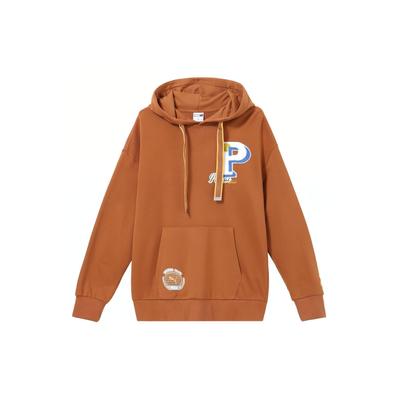 Puma Letter Print Drawstring Hooded Casual Long Sleeve Sweatshirt Unisex Sweatshirt Khaki 625801-81