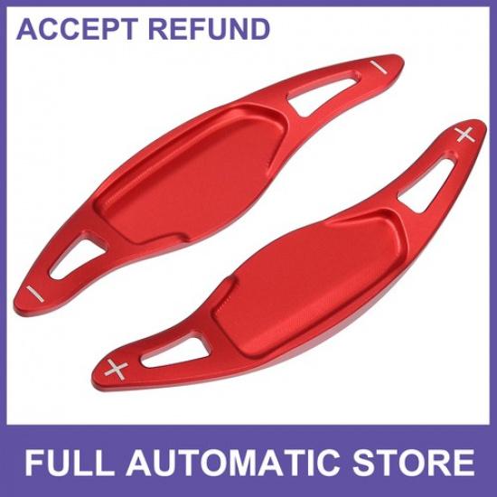 Piece of 2 Car Steering Wheel Shift Paddle Cover Shifter Aluminum Alloy Red
