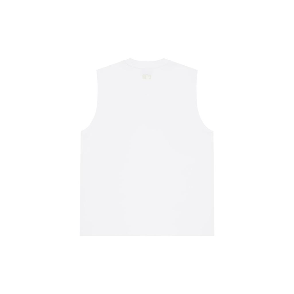 MLB New York Yankees Tank Tops Unisex Ecru Crew Neck Moderate Straight Fit 3ATKV0143-50WHS