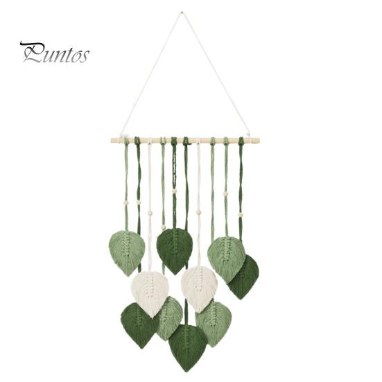 Лист макраме гобелен богемный настенный орнамент ручной работы макраме украшение для дома гостиная спальня коридор зелёный