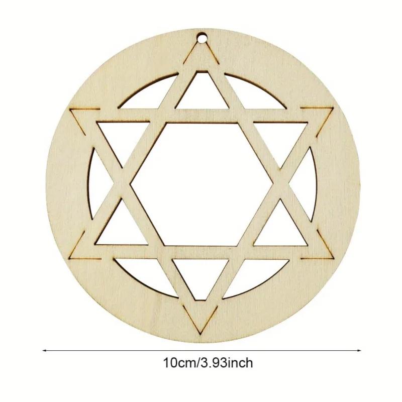 

Вырезанные вручную деревянные щепки в форме пятиконечной звезды для украшения логотипа пятиконечной звезды, деревянное ритуальное украшение, ретро-искусство, магический круг