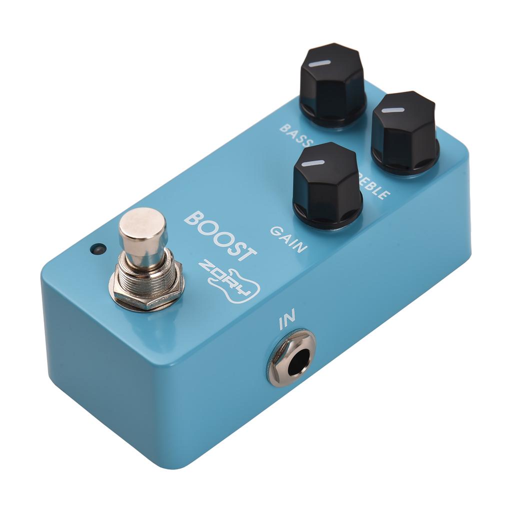ZORY Guitar Boost Effects Pedal BASS/TREBLE/GAIN 2-Band EQ Control DC 9V 6.35mm Input/Output