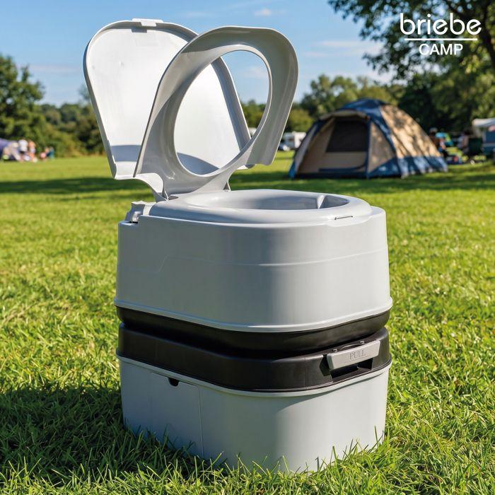 Toilette Portable Chimique pour Adultes 24L Camper, Camping, Auto Caravane WC Briebe WC1195G Gris