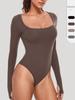 European & American Women's Long Sleeve Sexy Yoga Bodysuit - Tight Sport Fitness One-Piece Training Leotard