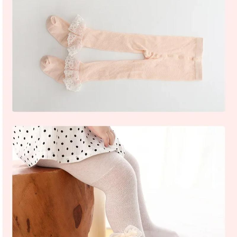 Baby Tights Infant Girl Newborn Kids Pantyhose Lace Bow Flower Hosiery Children Stockings School Uniform Mesh Tights Toddler