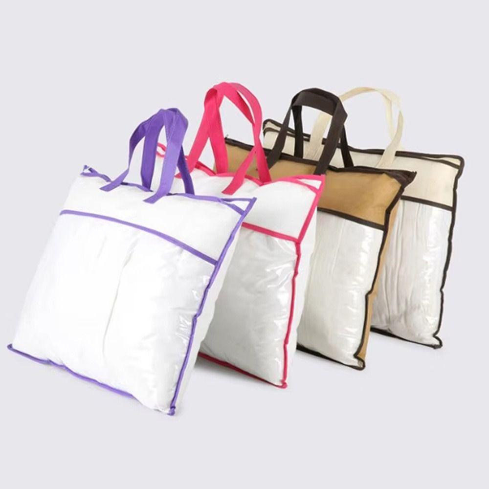 With Zipper Pillow Storage Bag Non-woven Tote Bag for Storing Pillows and Blankets
