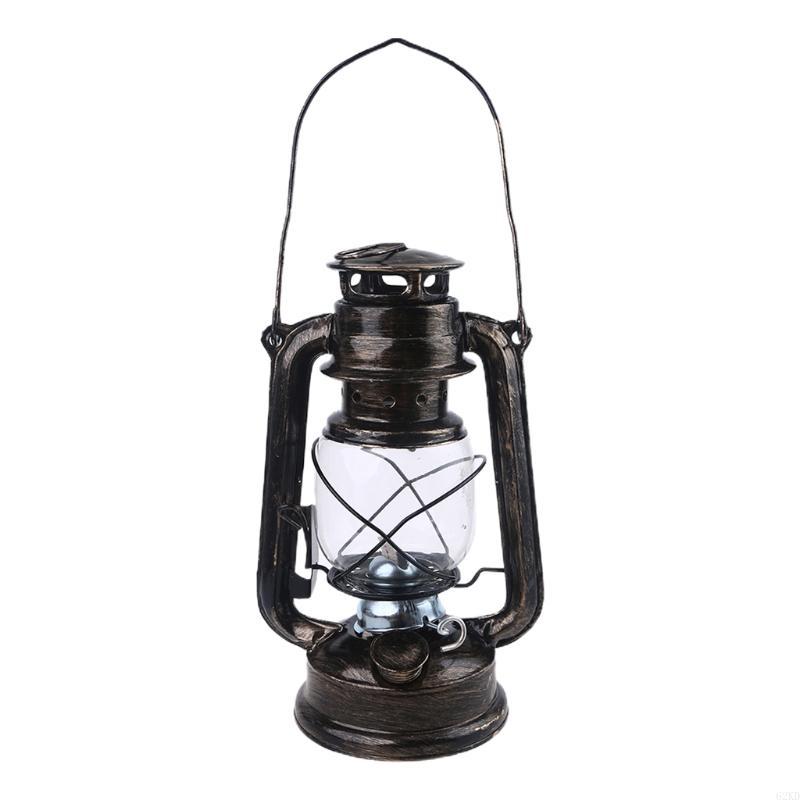 62KD Vintage Metal Oil Lamp Portable Lantern Kerosene Light Outdoor Camping Bar Home Decorations
