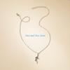 HX6F Retro Bat Wing Heart Pendant Matching Necklace 2x/Set Couple Necklace for Friend