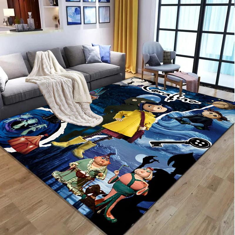 Coraline Pattern Rug, Indoor/Outdoor Mat, for Picnic, Gameroom, Bedroom, Office, Living Room, Home Decor Carpet, Birthday Gift