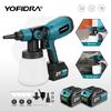 Yofidra 1000ML Electric Spray Paint Gun Home Cordless Sprayer Auto Furniture Steel Coating Airbrush For Makita 21V Battery Pin