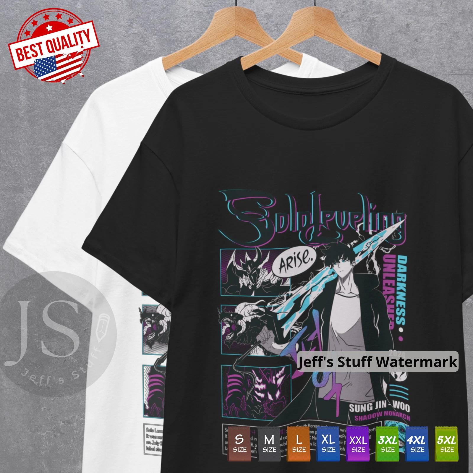 

Solo Leveling T Shirt Sung Jinwoo Anime Manga Japanese Clothing Cosplay Tee Gift 2XL