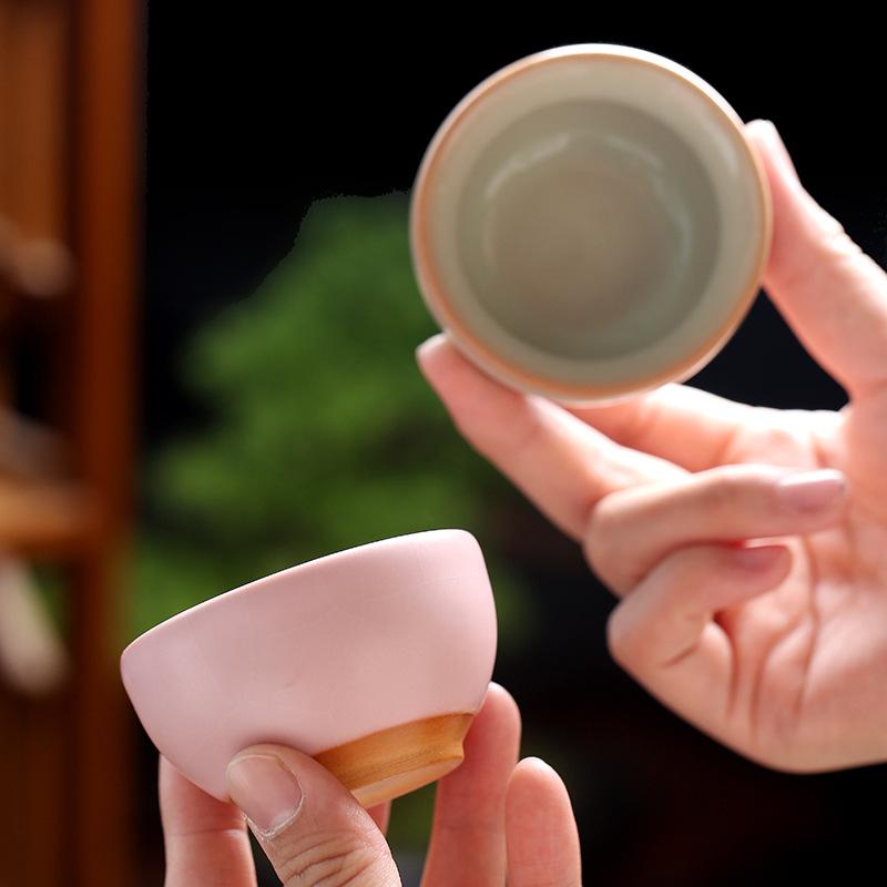 Janpanese Ru Kiln Ceramic Teacup Handmade Personal Meditation Cup Household Tea Bowl Kung Fu Tea Set Drinkware Accessories New