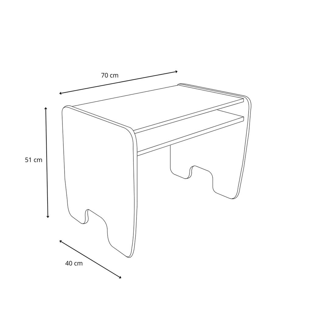 Children's Table + Chair Set - White/oak Craft Gold Color