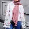 Women Solid Color Pleat Muslim Sunscreen Headscarf