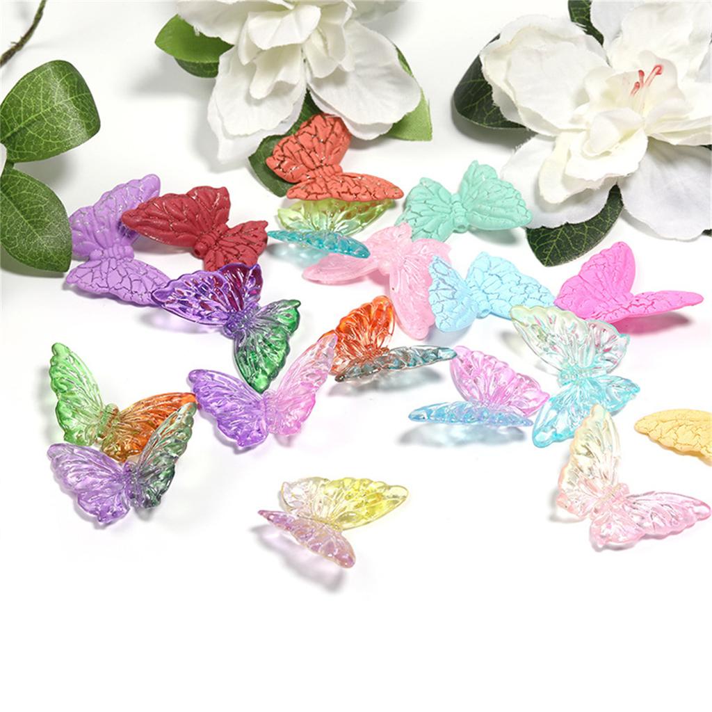 CH47 UV Exquisite Electroplated Cute Butterfly Beads Bracelet Simulation Diy Pen Handmade Jewelry Accessories Material Beads