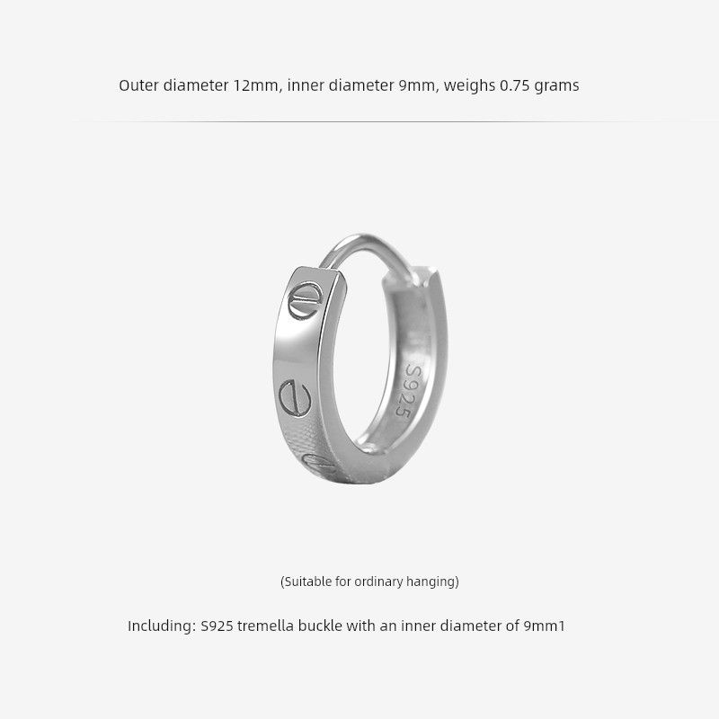 

925 Sterling Silver Earrings for Women 18K Gold Ear Clip Simple Bracelet Earrings Fancy Ear Ring Elegant Earrings 2025 New Arrival One Silver (inner diameter 9mm for earlobe)