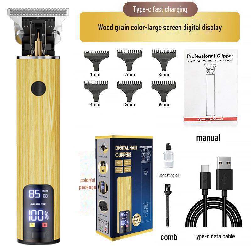 

«Многофункциональная машинка для стрижки волос с ЖК-дисплеем — моющаяся, с гравировкой, профессиональными лезвиями для удаления волос»