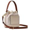 Tory Burch T Monogram Quilted Drawstring Bucket Bag With Detachable Shoulder Strap Women Bags Almond-White 150492-254