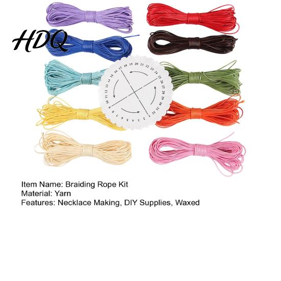 10 Colors Waxed Thread Wax String Kit for Necklace Making & Rope Multi Color Braiding Tool Cord DIY Handmade Bracelet Jewelry Making Craft Supplies