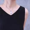 Koai Blue Lace Agate Teardrop Pendant with 925 Silver Chain for Women