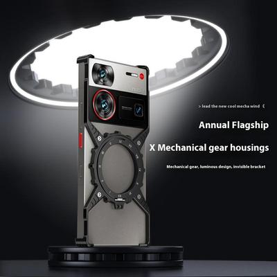 For ZTE Nubia Z60 Ultra Leading/Z60 Ultra Case Magnetic Kickstand Aluminum Alloy+PC Bumper Phone Cover Heat Dissipation