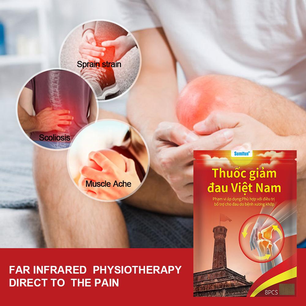 Sumifun40PCS Vietnam Relief Fatigue Herbal Knee Patch Support Muscle Maximum Strength for A Temporary Relief  Adhesive Heat Relax Calf Foot Cramps