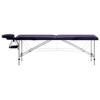 VidaXL Table de massage pliable 2 zones Aluminium Violet 110195