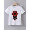 European Size Childrens Crew Neck Short Sleeved T Shirt with Fashionable Pattern Print