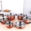 "12-Piece Stainless Steel Cookware Set: Thick Double Bottom Pots, Non-Stick Frying Pan, Milk Pot, Soup Pot"