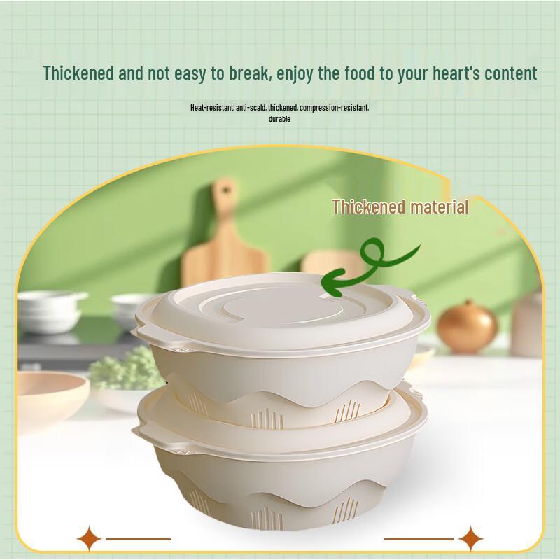 3500ML Abbaubare Maisstärke Runde Einweg-Lunchbox