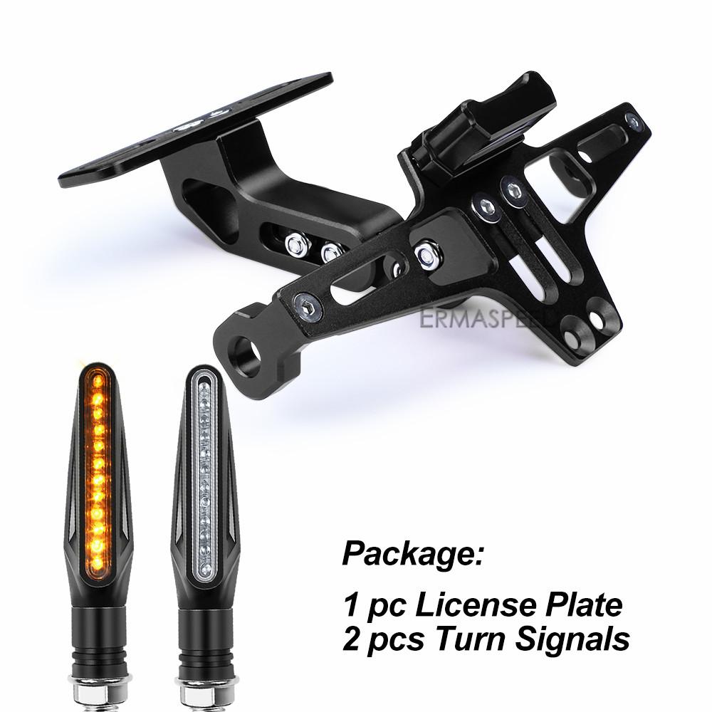 Motorcycle License Plate Frames Holder and Motorcycle LED Turn Signal Light For Motocross Street Bike Motorbike