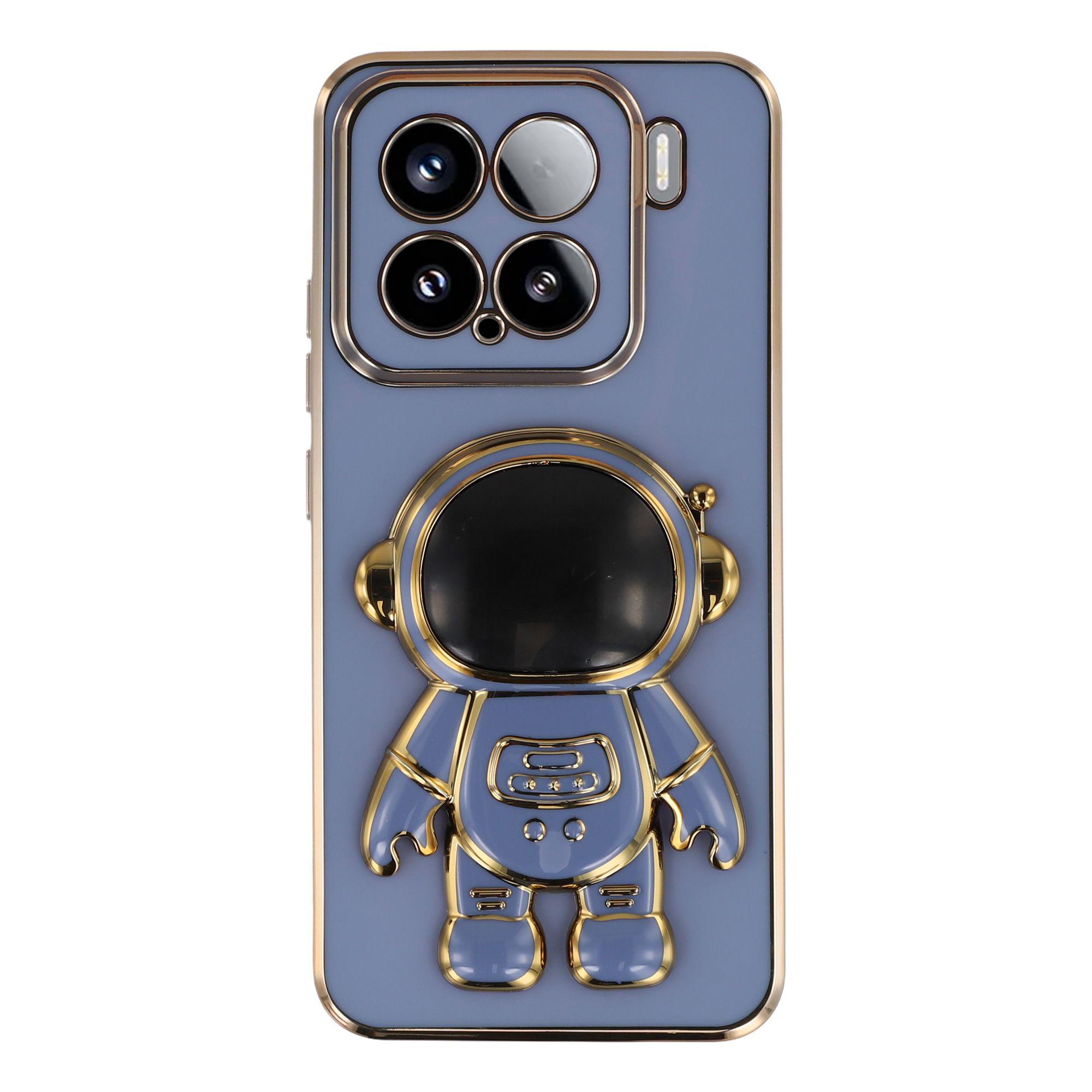 

For Xiaomi 15 Case Electroplating Soft TPU Phone Cover with Astronaut Hidden Kickstand A