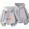 Hoodies Coat Spongebob Squarepants Children Gifts Zipper Style Girls Boys Age 3-12 Kids Fashion Black Pink Fashion Sweatshirt