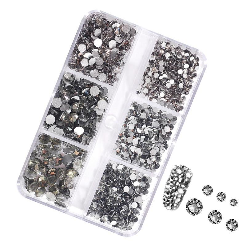6-Grid Soft Pottery Rhinestone Boxed DIY Cobblestone Suit Nail Nail Jewelry Mixed
