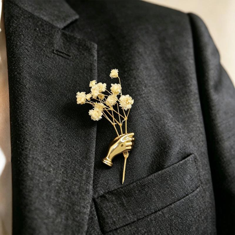 Mini Brož Držák Květin Nositelné Sponka na Kytici Květin Romantický Květinový Špendlík Diy Elegantní Dekorativní Na Kabát Svetr Šálu Jako Dárek