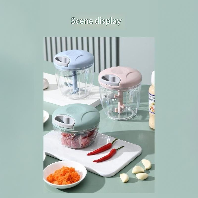 Mini Manual Food Chopper Pull Operated Garlic Mincer Multifunctional Vegetable Cutter for Home Kitchen Use