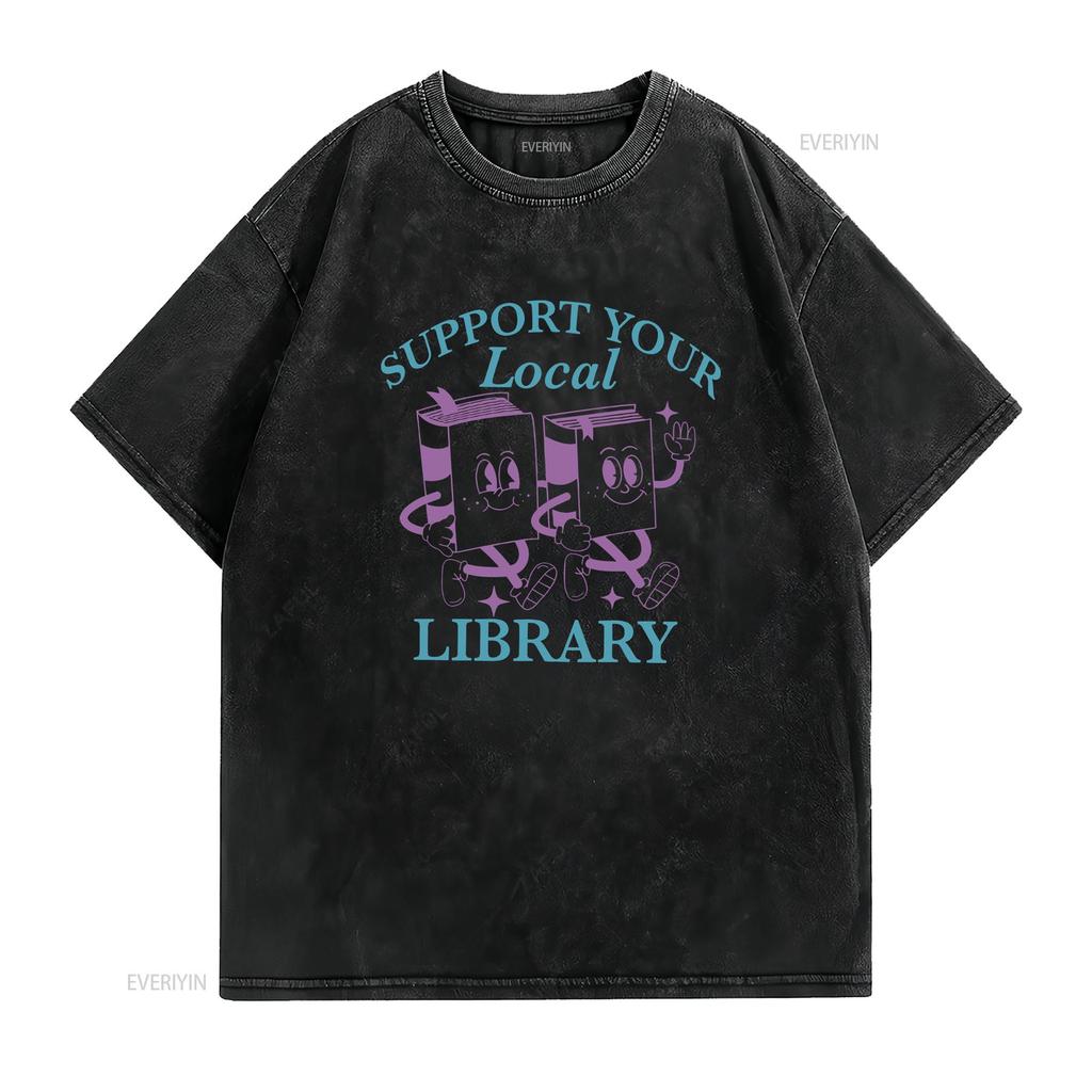 Unterstütze deine lokale Bibliothek T-Shirt Verteidige öffentliche Bibliotheken Lies verbotene Bücher Bibliothekar Schule Queer Professor Liberal Vintage