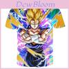 Tricou Vibrant de Vară Dragon Ball Z Goku Super Saiyan Imprimare 3D Tricou Casual Bărbați Femei Top