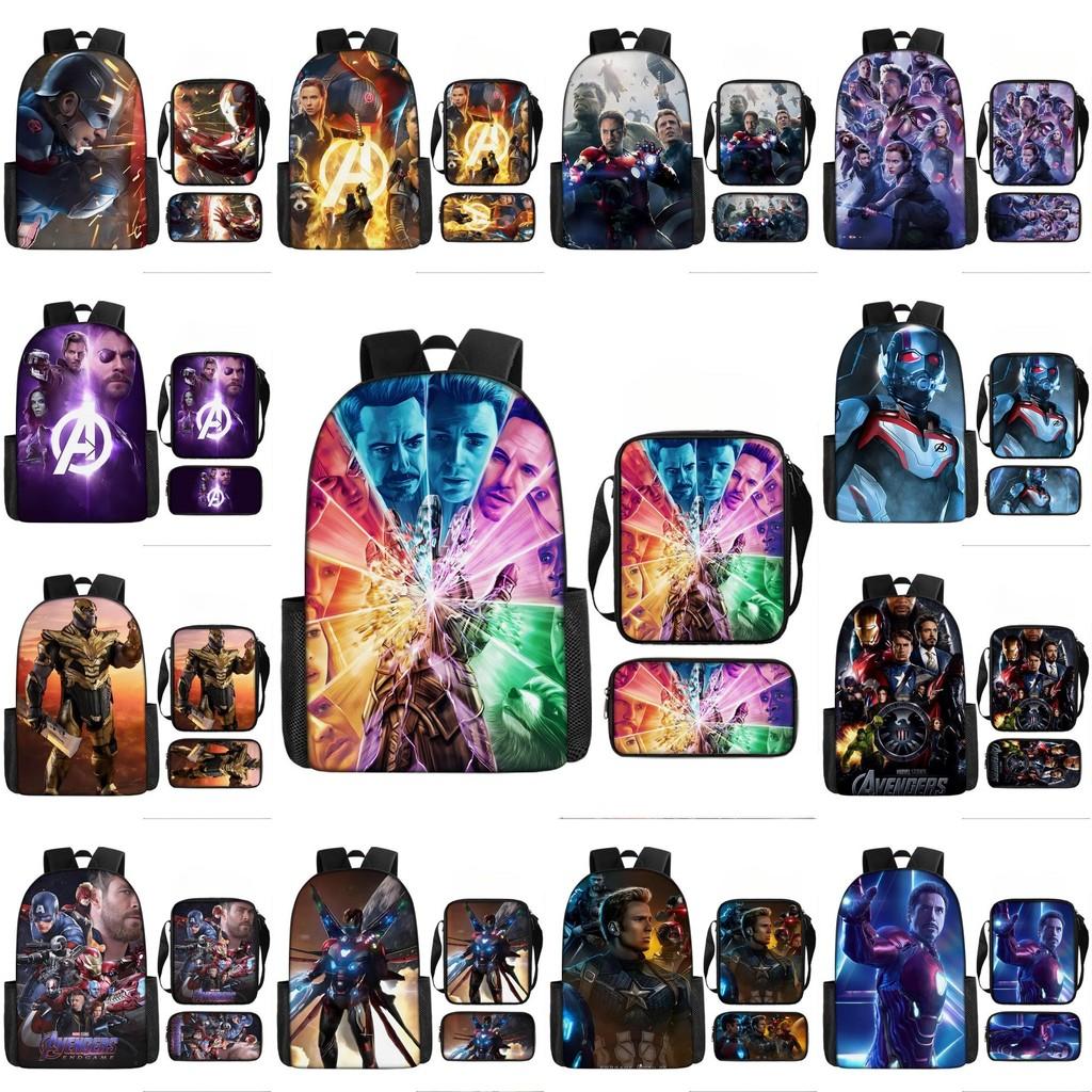 The Printed Avengers Backpack Set Oxford Fabric Pencil Case School Essentials