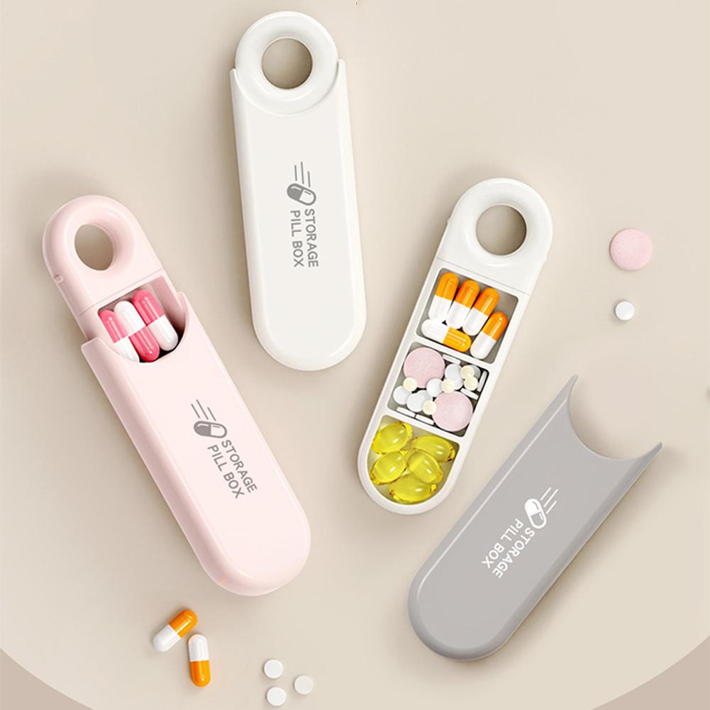 Mini Portable Pills Organizer Weekly Tablet Holder Pill Box Tablet Pillbox Dispenser 3 Grids Dispensing Storage Boxes For Home