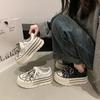 Bow beaded white shoes women's thick-soled muffin shoes 2025 spring new small height-increasing shoes casual board shoes