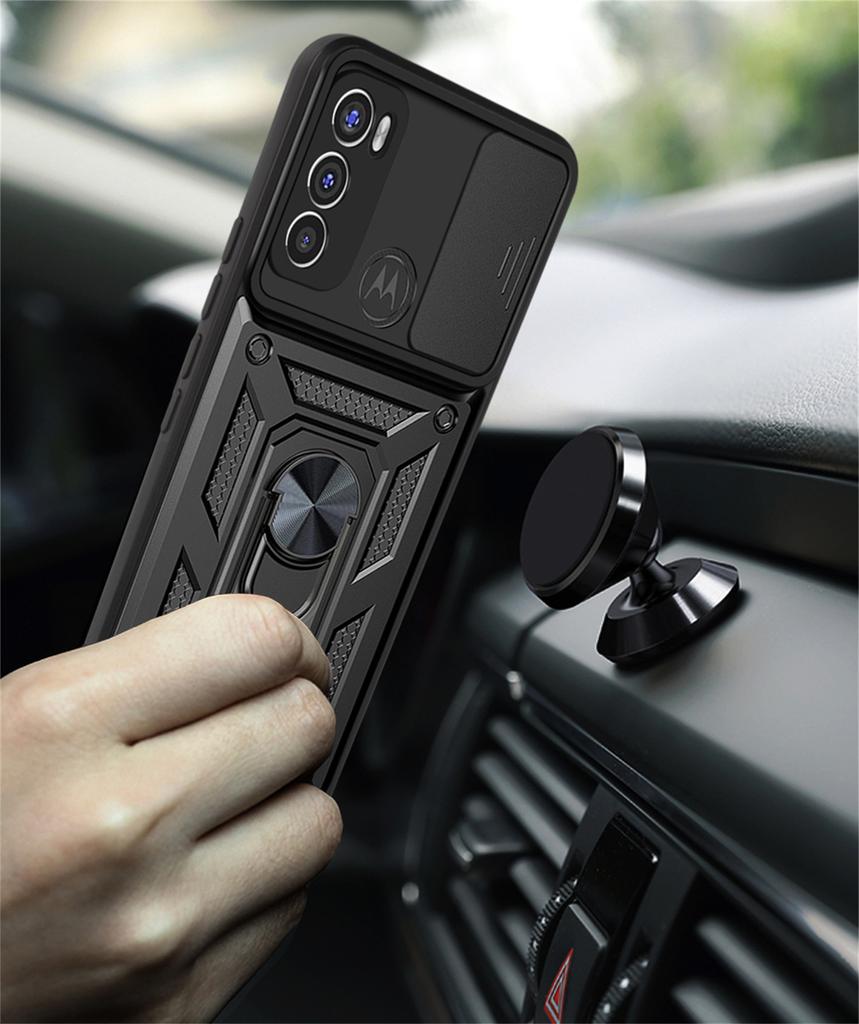 Voor Motorola Moto G60 Armor Draaibaar Met Ringstandaard Camera Lens Krasbestendige Hoes Voor Motorola Moto g60 Cover