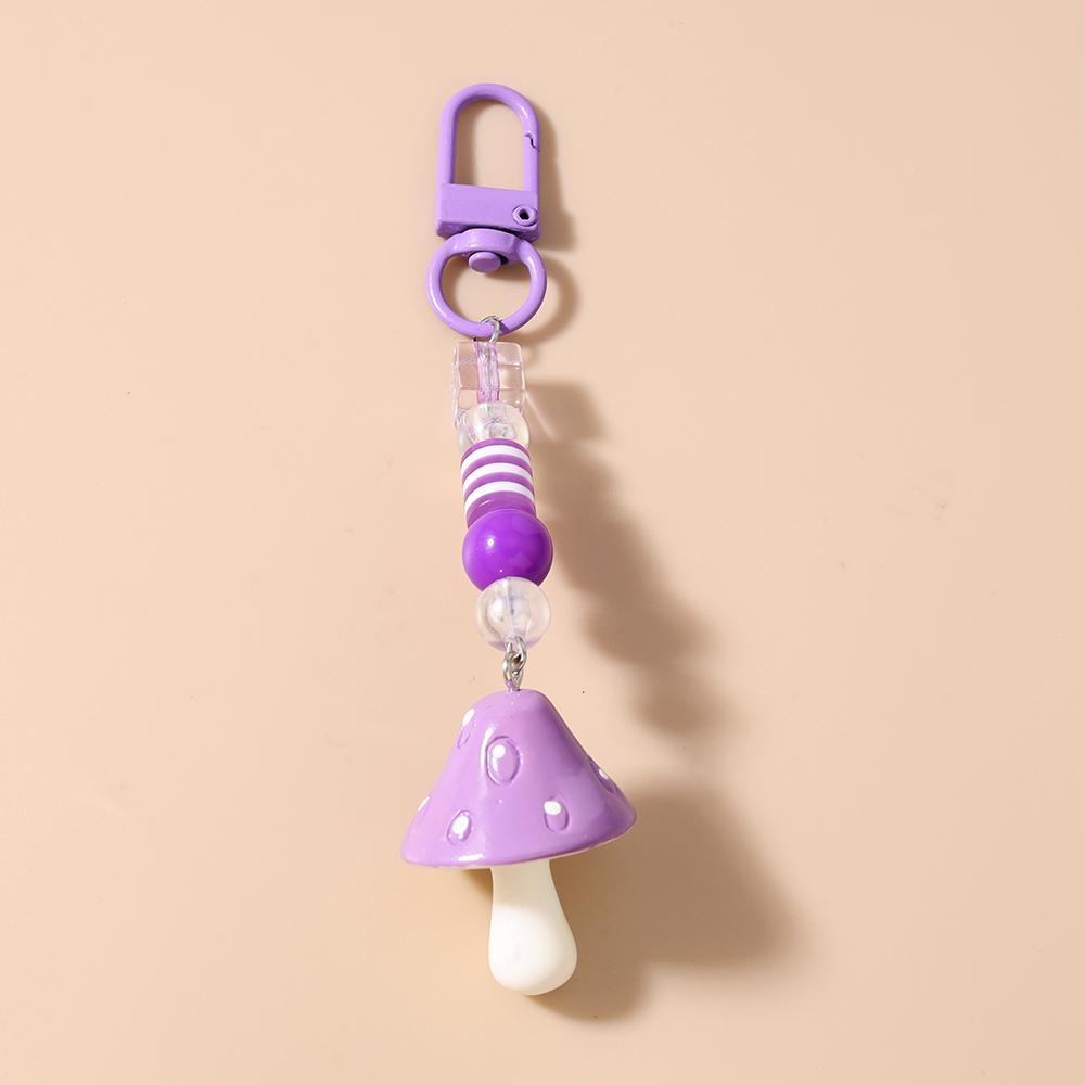 

Cute 3D Simulation Mushroom Keychain Women Girls Handmade Beaded Key Ring Pendants for Handbag Charm DIY Key Chain Jewelry Gifts